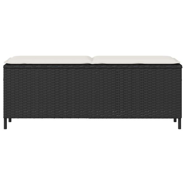 vidaXL havebænk med hynde 110x30x40,5 cm polyrattan sort