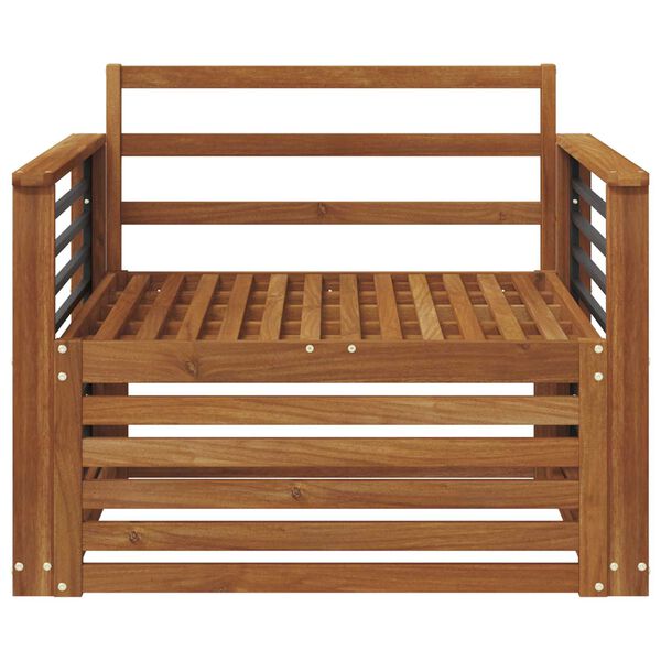 vidaXL 2 Stk Sofa med arml&aelig;n Massivt Akacietr&aelig; Naturfarvet