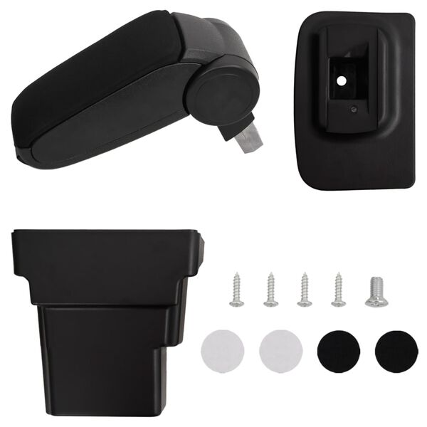 vidaXL arml&aelig;n til bil 17x32x(37-53) cm ABS sort