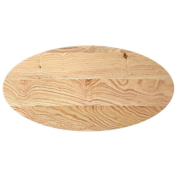 vidaXL bordplade 100x50x2 cm massivt egetr&aelig; oval