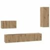 vidaXL V&aelig;g TV Skab V&aelig;gmonteret 4 pcs Artisan Egetr&aelig; Konstrueret tr&aelig;