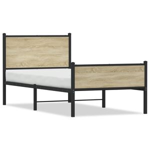 vidaXL sengeramme uden madras 100x200 cm metal sonoma-eg