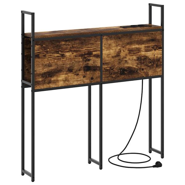 vidaXL Opbevaringshovedgavl med Opladningsstation R&oslash;get eg 75 cm