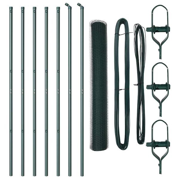 vidaXL Hegnsp&aelig;l Gr&oslash;n 10 x 1 m (25 mm maske) St&aring;l og PVC
