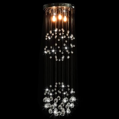 vidaXL loftlampe med krystalperler kugleformet 3 x G9-pærer sølvfarvet