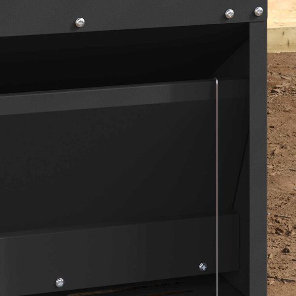 vidaXL Kylling treadle feeder Sort 33 x 42 x 40 cm Koldvalset St&aring;l