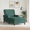 vidaXL Chaise Lounge med pude Mørkegrøn 91 x 157 x 91 cm Stof