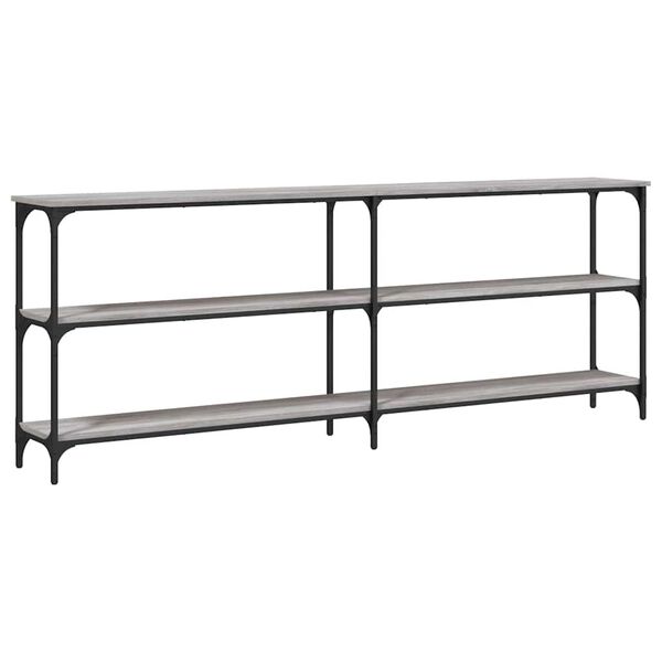 vidaXL konsolbord 200x29x75 cm konstrueret tr&aelig; gr&aring; sonoma-eg