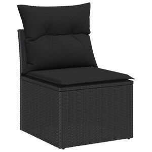 vidaXL Havesofa S&aelig;t med opbevaring 8 pcs Sort polyrattan