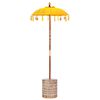 vidaXL Balinesisk parasol med base Gul 95 x 95 x 260 cm