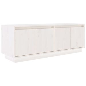 vidaXL tv-bord 110x34x40 cm massivt fyrretr&aelig; hvid