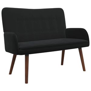 vidaXL 2-personers sofa Sort 115 x 61 x 87 cm Fl&oslash;jl