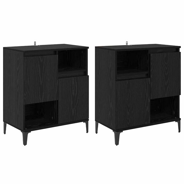 vidaXL Sideboards 2 pcs Sort eg 60 x 35 x 70 cm Konstrueret tr&aelig;