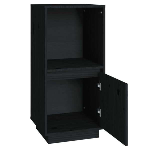 vidaXL skænk 38x35x80 cm massivt fyrretræ sort