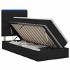 vidaXL LED opbevarings seng med madras Sort 90 x 200 cm Stof