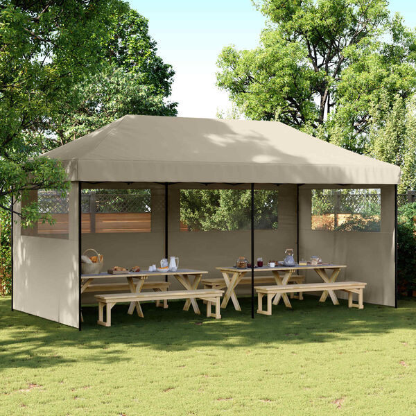 vidaXL Party Tent Gr&aring;brun 292 x 580 x 315 cm Oxford stof