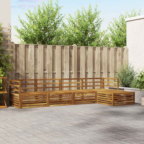 vidaXL Udend&oslash;rs sofagruppe 5 pcs Naturfarvet Massivt Akacietr&aelig;