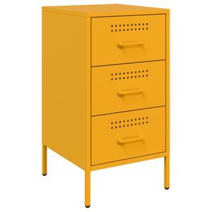 vidaXL sengebord 36x39x68 cm st&aring;l sennepsgul