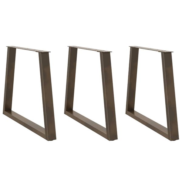 vidaXL spisebordsben V-formet 3 stk. naturstål 80x(72-73,3) cm stål