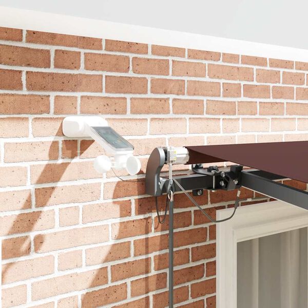 vidaXL markise med LED-lys 300x250 cm automatisk betjening brun