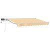 vidaXL Manuel markise-ramme med LED-lys Gul og Hvid 2,5 x 2 m