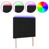 vidaXL sengegavl med LED-lys 100x5x118/128 cm stof sort