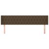 vidaXL sengegavl med kanter 203x16x78/88 cm stof m&oslash;rkebrun