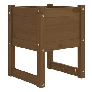 vidaXL plantekasse 40x40x52,5 cm massivt fyrretr&aelig; gyldenbrun