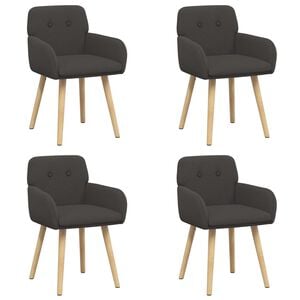 vidaXL Spisestole 4 stk. Boucl&eacute; M&oslash;rkegr&aring; 59 x 56,5 x 85 cm