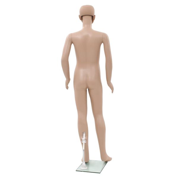 vidaXL børnemannequin m. glasbase 140 cm beige