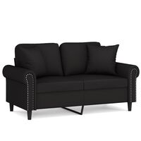 vidaXL 2-personers sofa med pyntepuder 120 cm velour sort