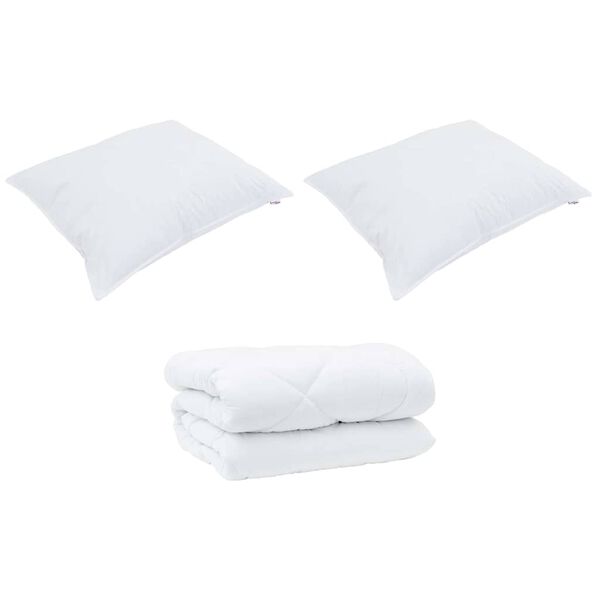 vidaXL Vinter dyne med pude 3 pcs Hvid Microfiber
