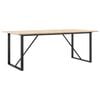 vidaXL spisebord 200x100x75 cm O-stel massivt fyrretr&aelig; og st&aring;l