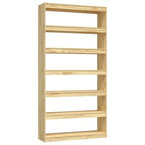 vidaXL bogreol/rumdeler 100x30x200 cm massivt fyrretr&aelig;