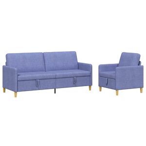 vidaXL Sofa s&aelig;t med opbevaring 2 stk. Jeans bl&aring; Polyester