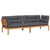 vidaXL hj&oslash;rnemoduler til pallesofa 2 stk. med hynder massivt akacietr&aelig;
