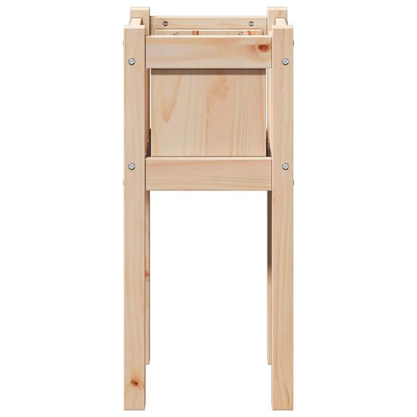 vidaXL Have Blomsterkrukke Natur 31 x 31 x 70 cm Massiv fyrretr&aelig;