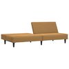 vidaXL 2-personers sovesofa med fodskammel fl&oslash;jl brun