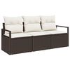 vidaXL Havesofa S&aelig;t 3 stk. Brun og hvid polyrattan