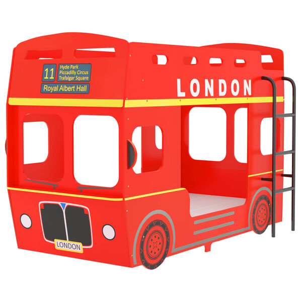 vidaXL k&oslash;jeseng 90x200 cm MDF London-bus r&oslash;d