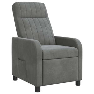 vidaXL Recliner M&oslash;rkegr&aring; Velour (V)