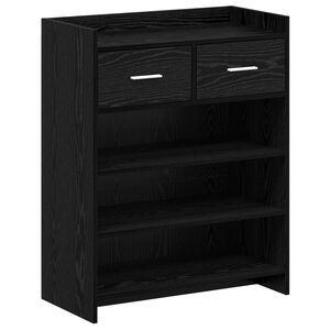 vidaXL Sko skab 73,5 x 36 x 92 cm Konstrueret tr&aelig; Sort eg