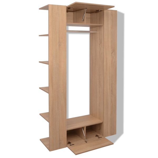 vidaXL kl&aelig;deskab i sp&aring;nplader 106 x 36,5 x 192 cm beige