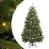 vidaXL Kunstigt juletr&aelig; 240 cm 300 LED'er Varm hvid PVC og St&aring;l Gr&oslash;n