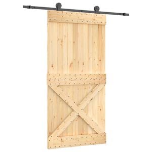 vidaXL Skyded&oslash;r 100 x 210 cm Massivt Fyrretr&aelig; (Ubehandlet)