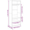 vidaXL klædeskab 80x50x200 cm konstrueret træ hvid