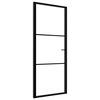 vidaXL indvendig d&oslash;r 83x201,5 cm sikkerhedsglas og aluminium sort
