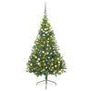 vidaXL Kunstig Forbelyst Juletr&aelig; med 300 LED'er Gr&oslash;n 210 cm PVC