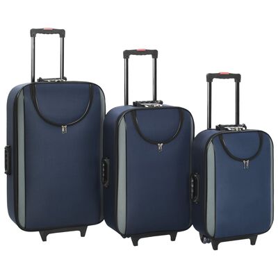 vidaXL kufferter 3 stk. blødt oxfordstof marineblå