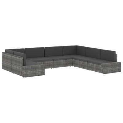 vidaXL hjørnedel til sofa polyrattan sort